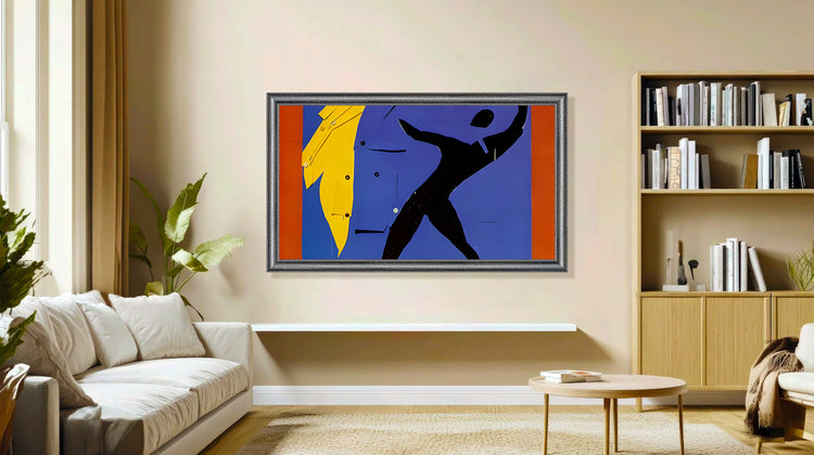 Vesper - Crackled Black Silver TV Frame