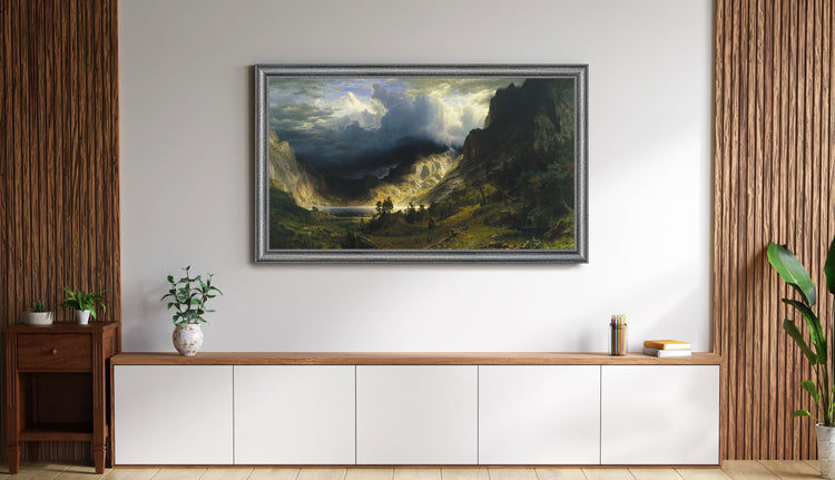 Vesper - Crackled Black Silver TV Frame