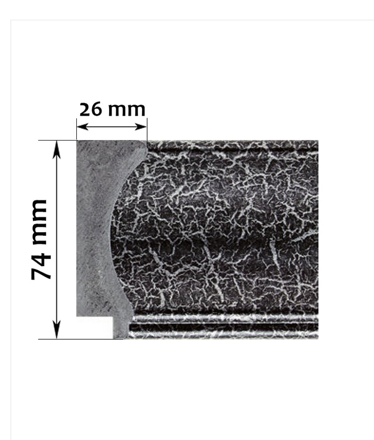 Vesper - Crackled Black Silver Sample